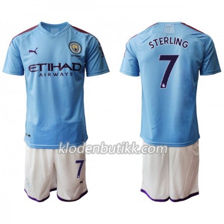 Manchester City STERLING 7 Barn Hjemmedraktsett 2019-2020 Kortermet (+ Korte bukser)